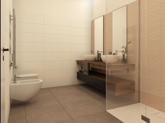 Stilvoll gestaltete Badezimmer (jeweils mit Bidet)